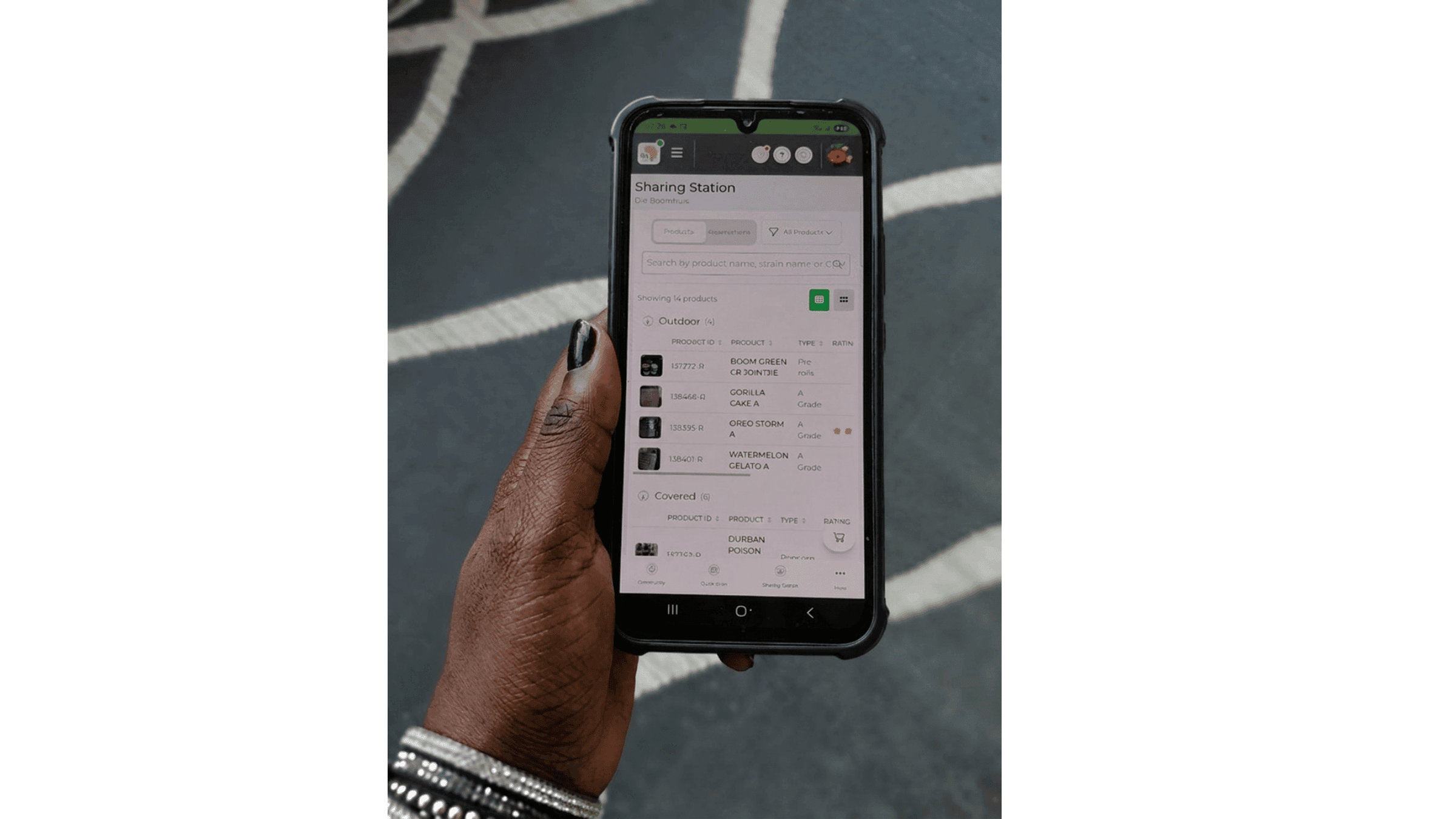 GOAlite Cannabis Management Software on mobile showing products which a club member can reserve for collection